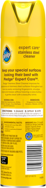 Pledge Expert Care Stainless Steel Cleaner, Lemon - 9.7 oz