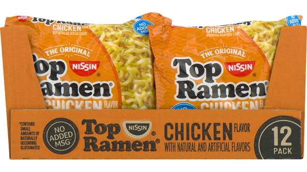 Nissin Top Ramen Noodle Soup Chicken Flavor - 12 ct - 3.0 oz pkg