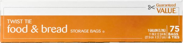 Twist Tie Food & Bread Storage Gallon Bags