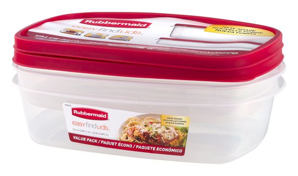 Rubbermaid Easy Find Lids Food Storage Containers, 8.5 Cup, 2