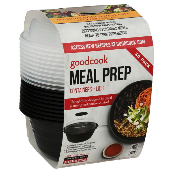 GoodCook 4 Cup Meal Prep Containers + Lids, 10 count