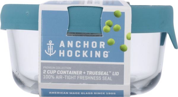 Anchor Hocking TrueSeal Rectangular Glass Food Storage with Mineral Blue  Lids