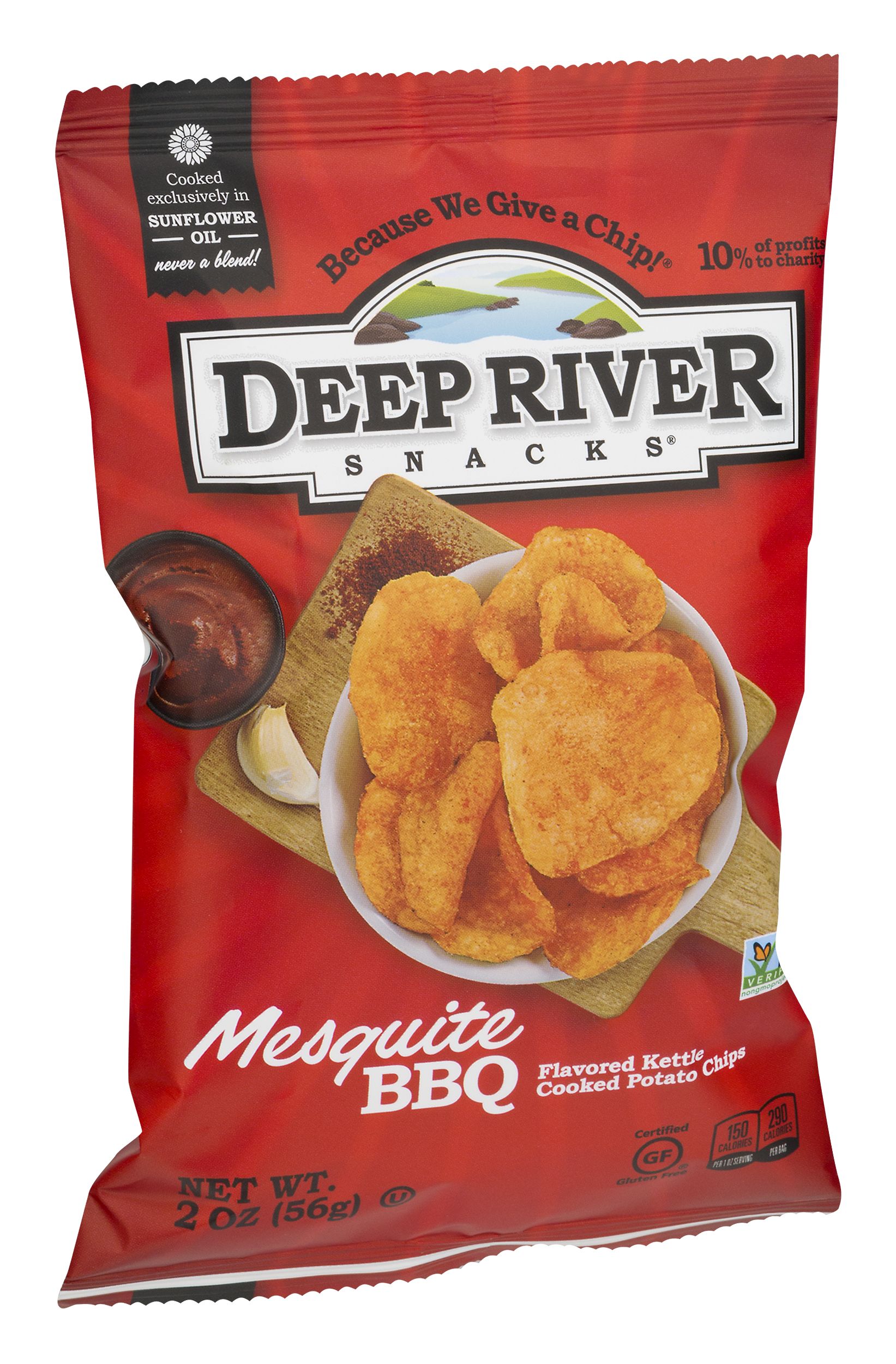 Deep River Snacks Kettle Cooked Potato Chips Mesquite BBQ - 2 oz