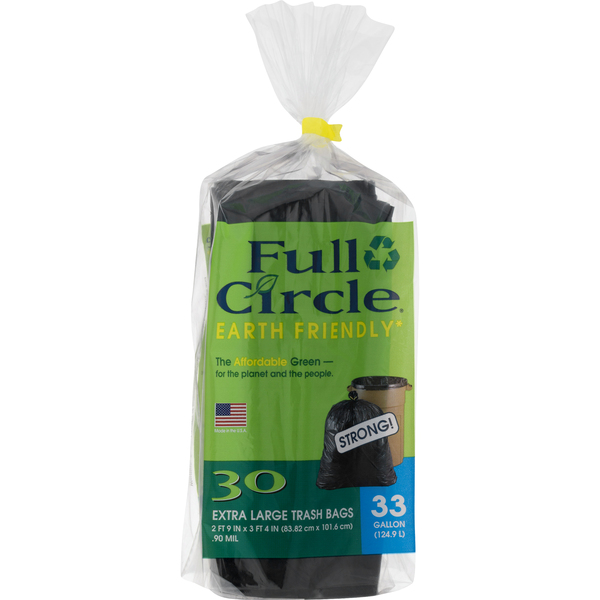 Full Circle Earth Friendly Trash Bags Extra Large 33 Gallon - 30 ct pkg