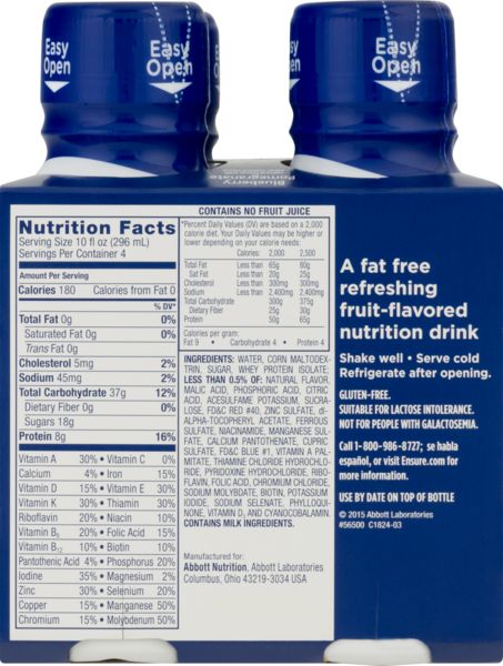  Ensure Clear Nutrition Drink Mixed Fruit 10fl ozx4 CT