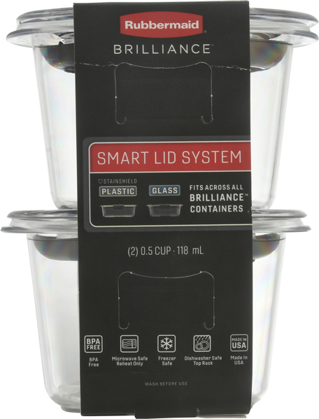 Rubbermaid Brilliance Mini Container 0.5 Cups - 2 ct pkg