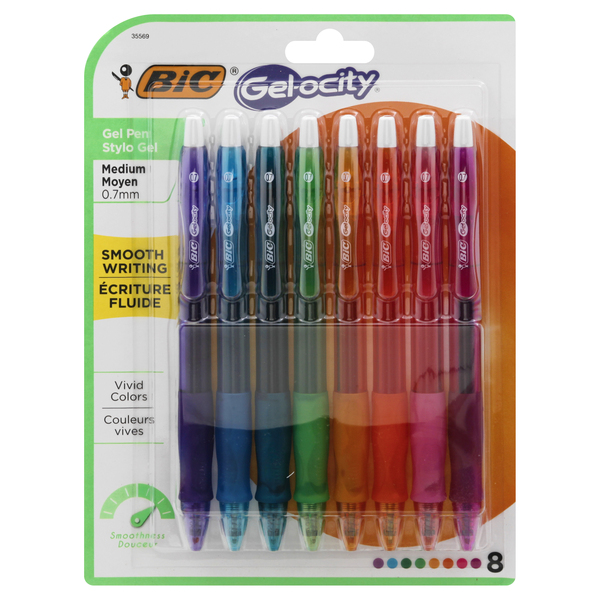 BIC Gel-ocity Gel Pens Assorted Medium - 8 ct pkg