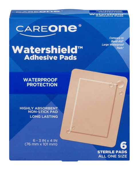 CareOne Watershield Adhesive Pads 3 X 4 Inch - 6 ct pkg