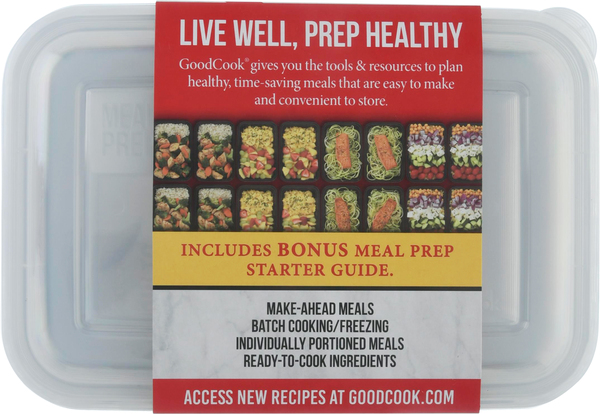 Good Cook Meal Prep Containers + Lids 2 Compartments - 10 ct pkg