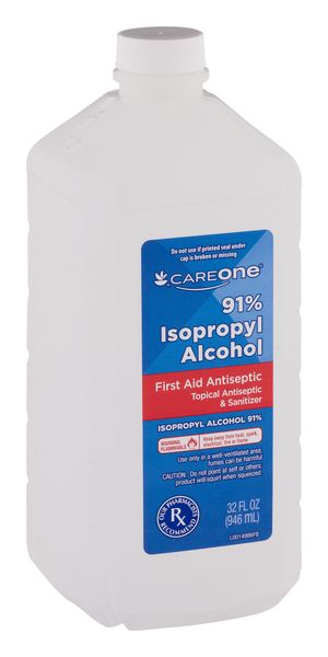 Basics 91% Isopropyl Alcohol First Aid Antiseptic, Unscented 32 Fl  Oz (Pack of 1) (Previously Solimo)