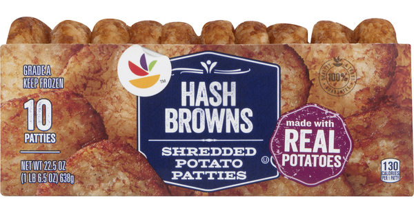 Signature Select Hash Brown Patties Lightly Seasoned Shredded 10 Count -  22.5 Oz