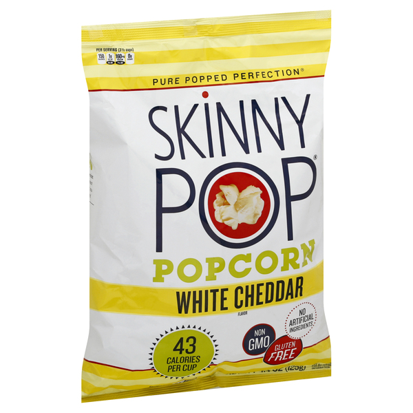 Skinny Pop Original Popped 4.4 Oz Popcorn, Grocery Size Bag,Skinny