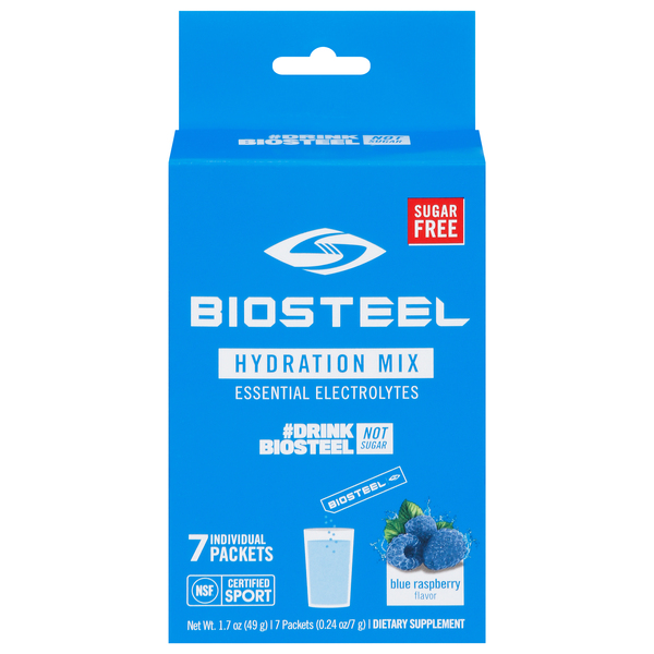 BioSteel Zero Sugar Hydration Mix, Great Tasting Hydration with 5 Essential  Electrolytes, Blue Raspberry Flavor, 16 Single Serving Packets 