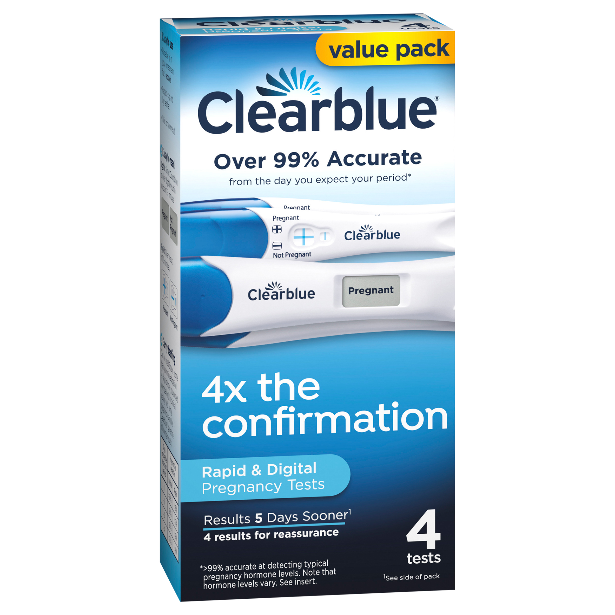 Clearblue Digital & Rapid Pregnancy Tests - 4 ct box | Giant