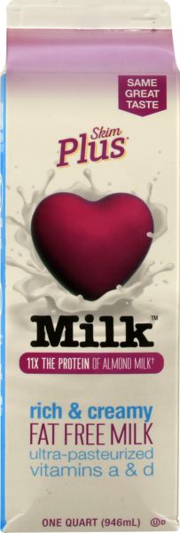 Skim Plus 100% Fat Free Milk - 1/2 Gallon, Milk - Skim