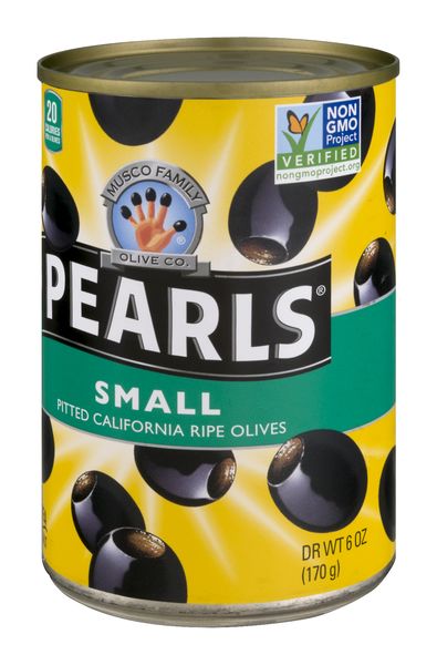 Pearls Ripe Black Olives Small Pitted - 6 oz can