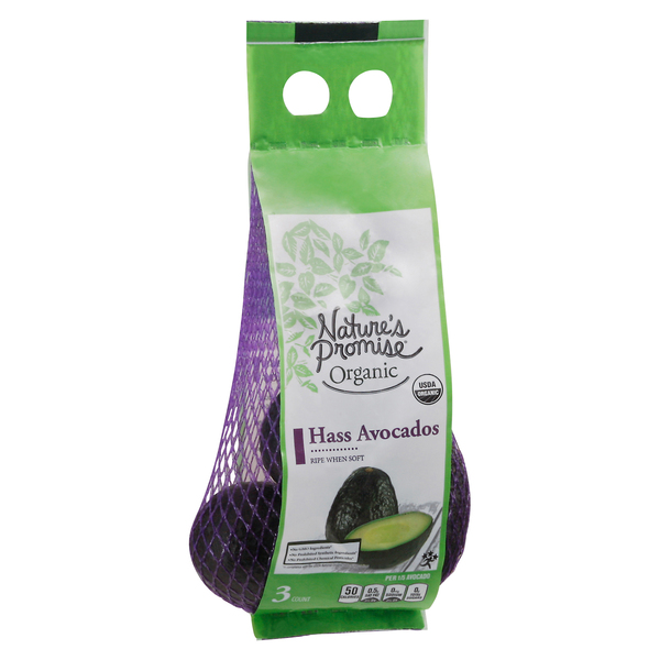 Organic Hass Avocados, 3-4 Count Bag