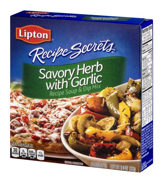 Lipton Recipe Secrets Soup and Dip Mix For a Delicious Meal Savory Herb  with Garlic Great With Your Favorite Recipes, Dip or Soup Mix 2.4 Ounce  (Pack