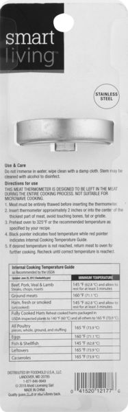 Smart Living Digital Instant Read Thermometer - 1 ct pkg