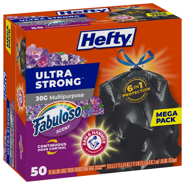 Hefty Ultra Strong Multipurpose Unscented Trash Bags