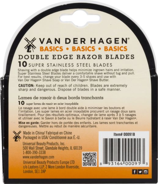  Van Der Hagen Stainless Steel Double Edge Razor Blades, 5 Count  (Pack of 3) : Beauty & Personal Care