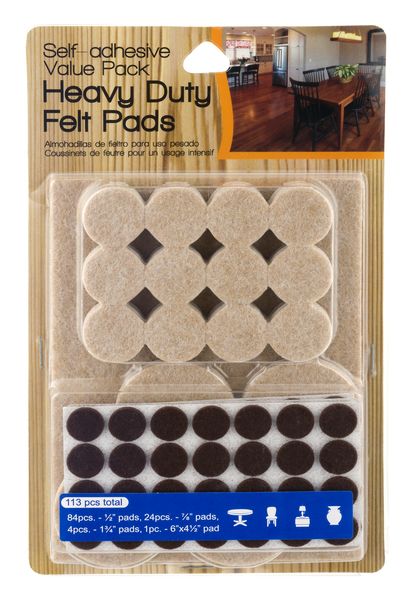 Items 4 U ! Heavy Duty Felt Pads Self Adhesive Value Pack - 113 ct