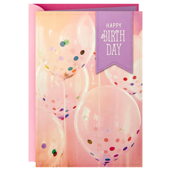 Glitter Balloons Card, Happy Birthday Balloons Card