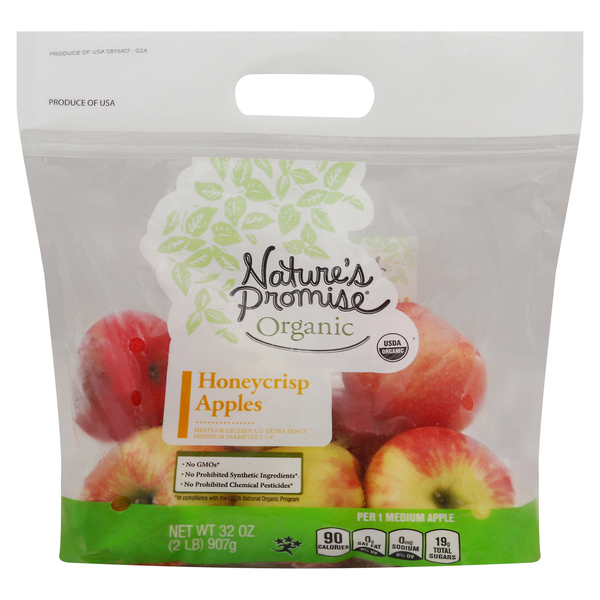 Fresh Organic Honeycrisp Apples, 2 lb Pouch