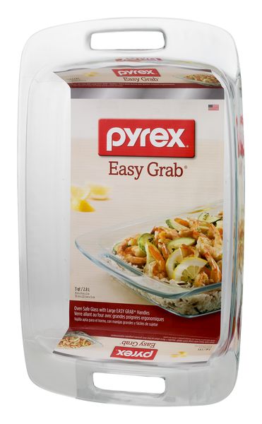 Pyrex Easy Grab Baking Dish Glass Oblong 9 x 13 Inch - 1 ct
