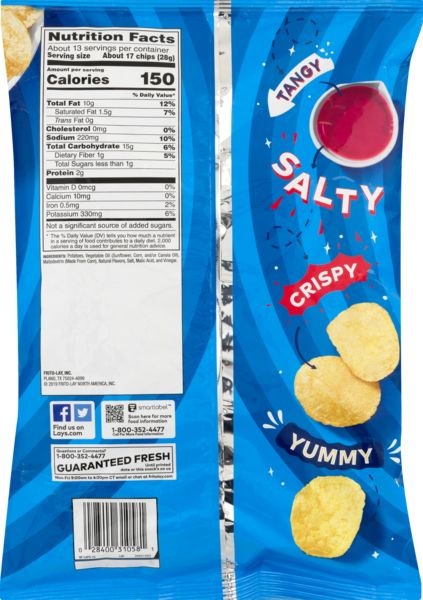 lays salt and vinegar chips nutrition facts