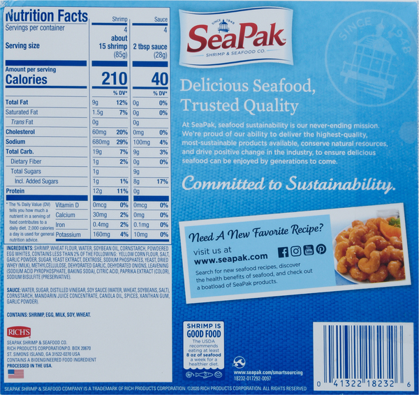 SEAPAK POPCORN SHRIMP 6/16 OZ 