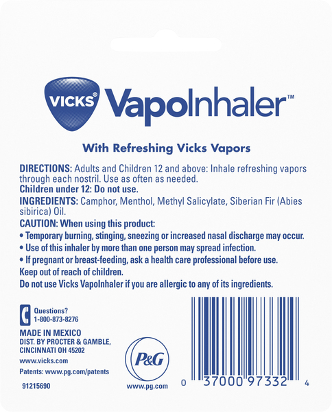 VICKS INHALER - Camphre - Posologie