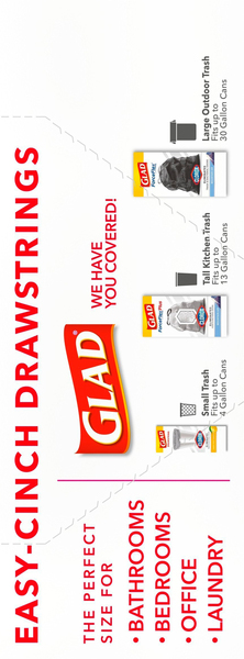 Glad Small Drawstring Trash Bags with Clorox 4 Gallon, Grey Grey