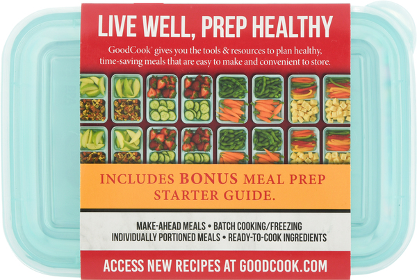 Good Cook Meal Prep Containers + Lids 2 Compartments - 10 ct pkg