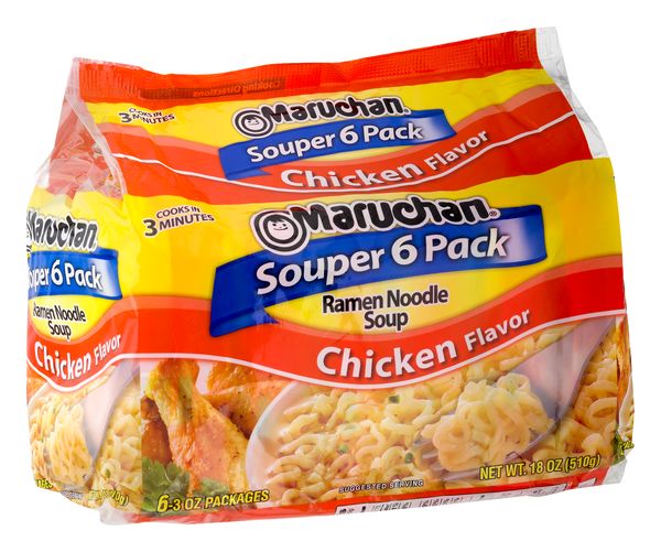 Nissin Top Ramen The Original Chicken Flavor Ramen Noodle Soup, 18 oz, 6  count