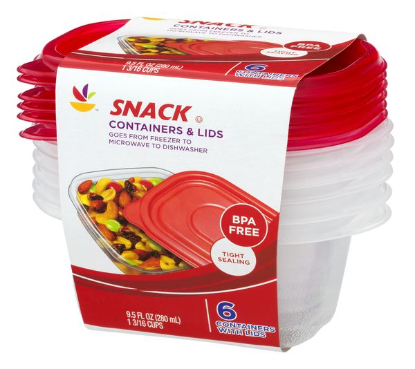 Giant Deep Dish Containers & Lids 8 Cup - 3 ct pkg