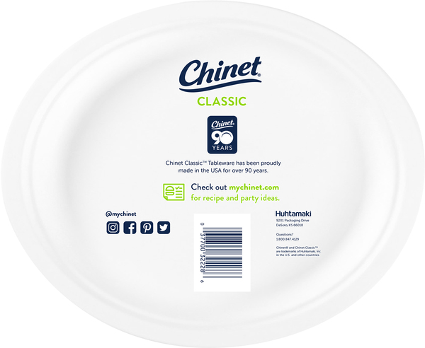 Chinet Classic 12 5/8-inch x 10-inch Paper Platter, 100-count