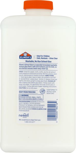 Elmer's Liquid School Glue, Clear, Washable, 32 oz. 