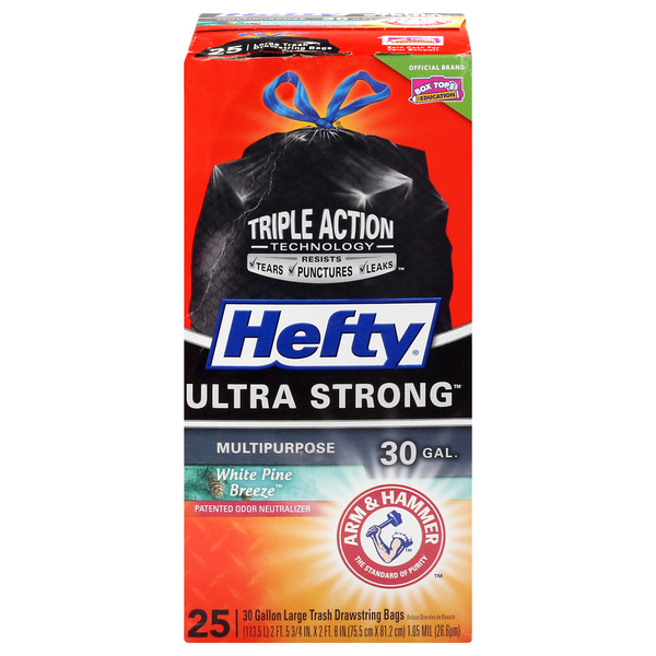 Lowest Price: Hefty Strong Large Trash Bags, 33 Gallon, 48 Count