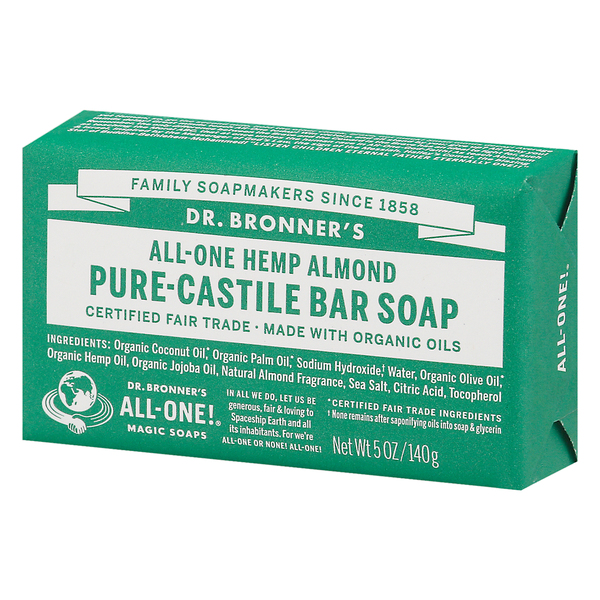 Pure Castile Bar Soap, All-One Hemp, Almond, 5 oz (140 g)