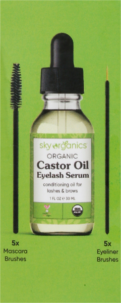 sky organics Organic Castor Oil Eyelash Serum, 1 fl oz