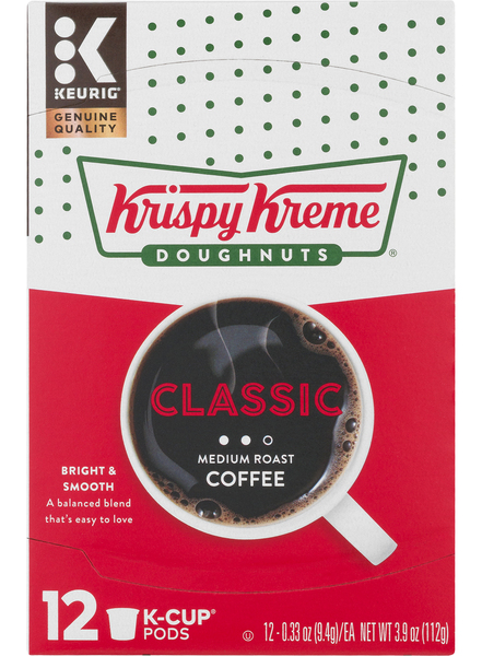 Krispy Kreme Classic Medium Roast Coffee K-Cups - 12 ct box