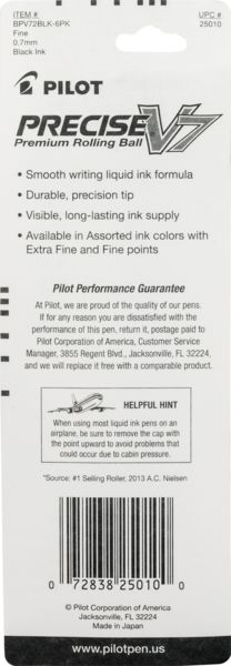 Pilot Precise V5 Rolling Ball Extra Fine Point Pens, Black Ink 2 ct (PACK  OF 2)