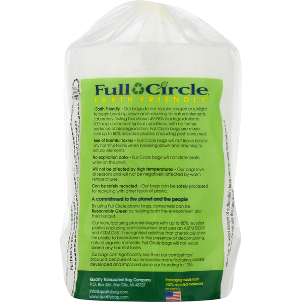 Full Circle - Recycling Tall Kitchen Trash Bags, 13 Gallon (70