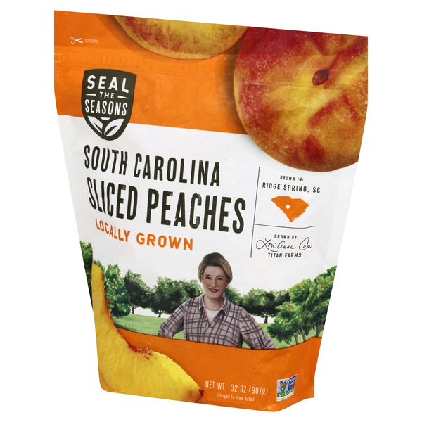 Organic Frozen Peach Slices, 10 oz, Cadia