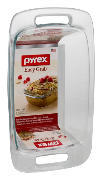 Pyrex Easy Grab 1.5 Qt. Loaf Dish with Plastic Cover & Reviews