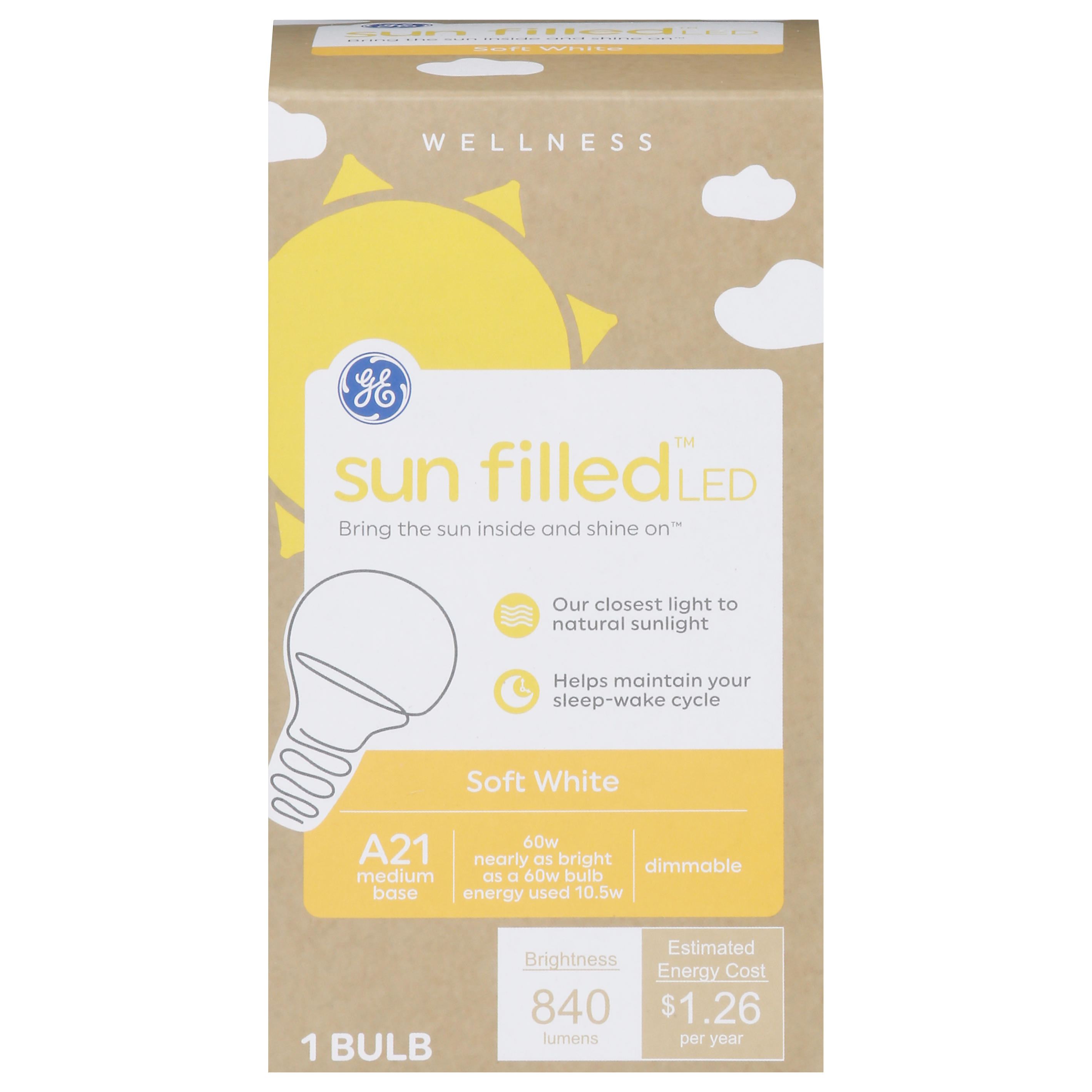GE Sun Filled LED Bulb Soft White A21 - 1 ct box | Stop & Shop GE Sun Filled LED Bulb Soft White A21 - 1 ct box | Stop & Shop