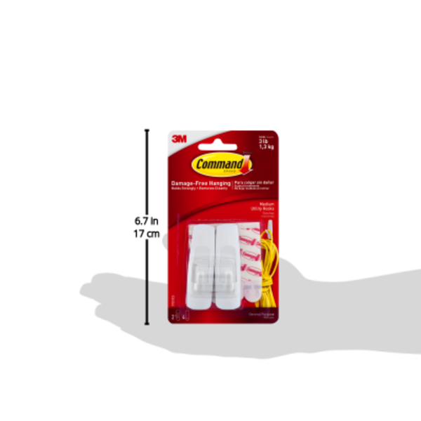 Command™ Damage-Free Hanging Medium Wire Hooks - White, 2 pk - Dillons Food  Stores
