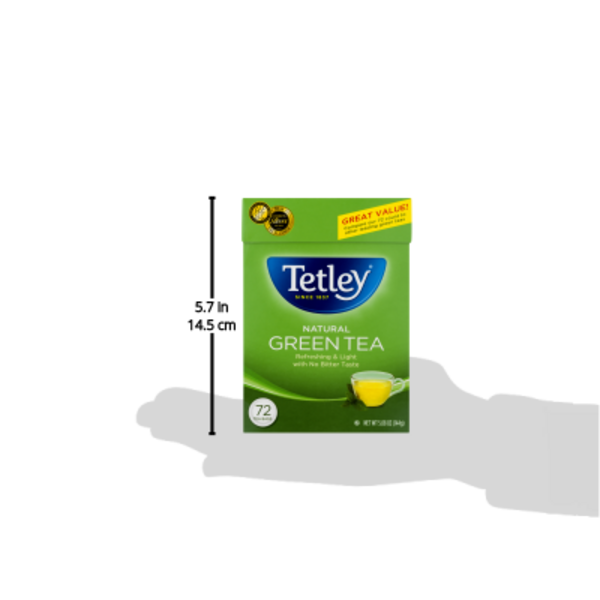 Tetley Natural Green Tea Bags Value Pack, 72 count, 5.08 oz - The Fresh  Grocer