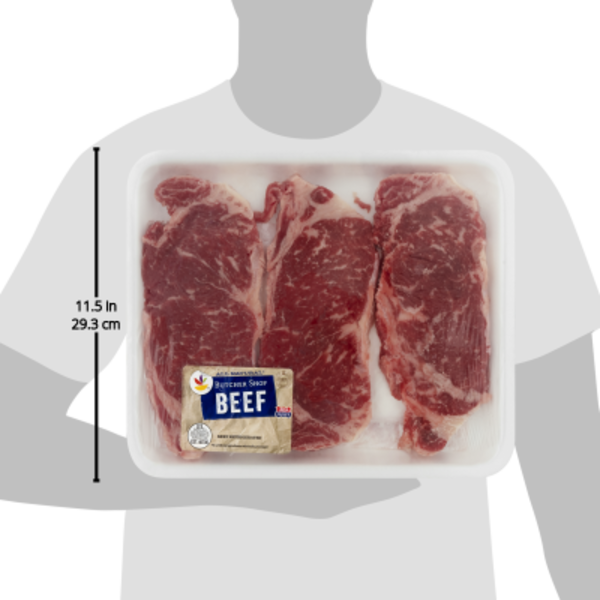 U.S.D.A. Prime Grade Beef New York Strip Steaks - Bone-in $14.99lb